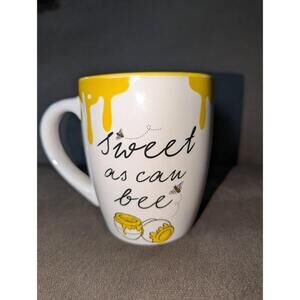 Disney Mug White Yellow Sweet As Can Bee Bee Graphic Whimsical